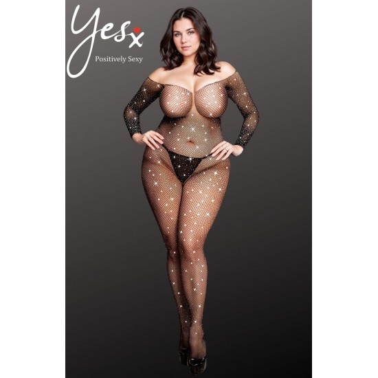 YesX YX864Q Fishnet Sparkly Bodystocking Up To 5XL YesX YX864Q Fishnet Sparkly Bodystocking Up To 5XL
