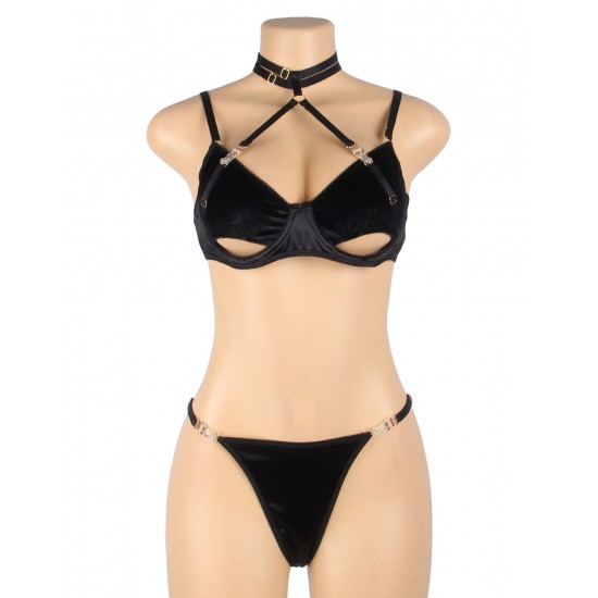 YesX YX871Q Hollow Cut Halter Bra Set YesX YX871Q Hollow Cut Halter Bra Set