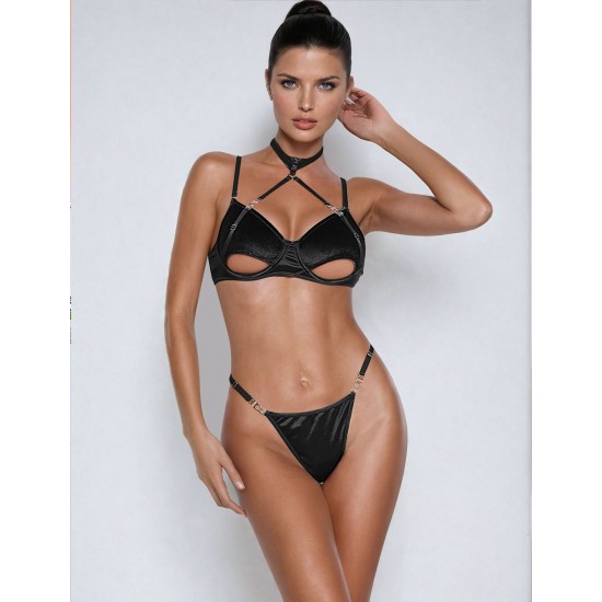 YesX YX871 Hollow Cut Halter Bra Set
