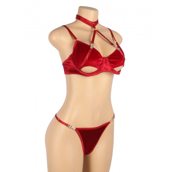YesX YX872 Hollow Cut Halter Bra Set YesX YX872 Hollow Cut Halter Bra Set