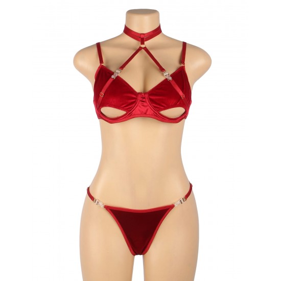 YesX YX872 Hollow Cut Halter Bra Set YesX YX872 Hollow Cut Halter Bra Set