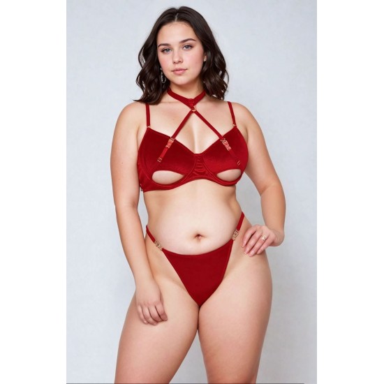 YesX YX872Q Hollow Cut Halter Bra Set Up To 2XL YesX YX872Q Hollow Cut Halter Bra Set Up To 2XL