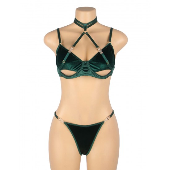 YesX YX873Q Hollow Cut Halter Bra Set