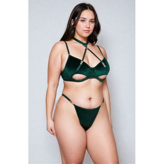YesX YX873Q Hollow Cut Halter Bra Set