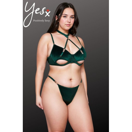 YesX YX873Q Hollow Cut Halter Bra Set