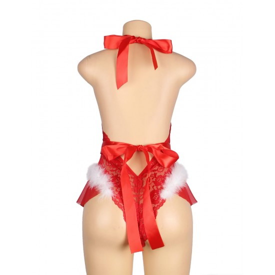 YesX YX874Q Christmas Sexy Halter Neck Teddy Up To 4XL YesX YX874Q Christmas Sexy Halter Neck Teddy Up To 4XL