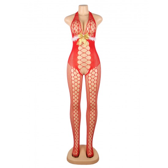 YesX YX876 Christmas Fluffy Bodystocking YesX YX876 Christmas Fluffy Bodystocking