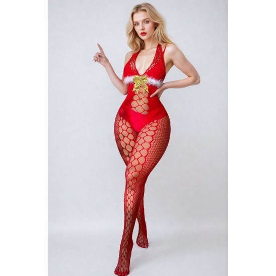 YesX YX876 Christmas Fluffy Bodystocking YesX YX876 Christmas Fluffy Bodystocking