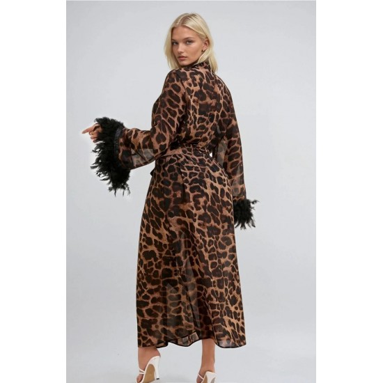 YesX YX880 Leopard Print Robe YesX YX880 Leopard Print Robe