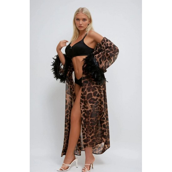 YesX YX880 Leopard Print Robe YesX YX880 Leopard Print Robe