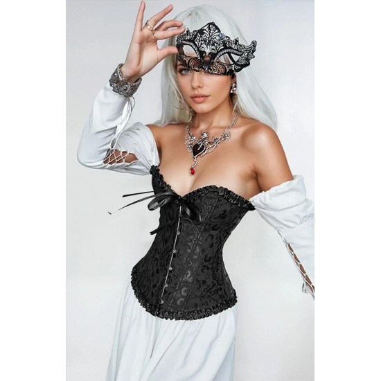 YesX YX886 Stunning Black Borcade Corset Up to 5XL
