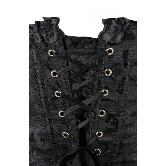YesX YX886 Stunning Black Borcade Corset Up to 5XL