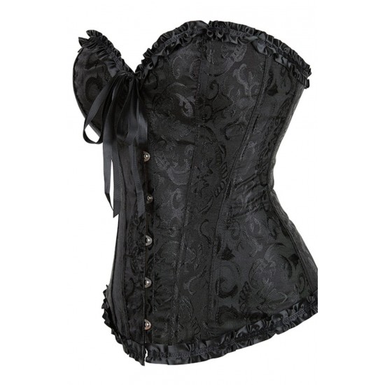 YesX YX886 Stunning Black Borcade Corset Up to 5XL