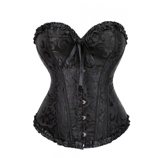 YesX YX886 Stunning Black Borcade Corset Up to 5XL