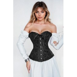 YesX YX886 Stunning Black Borcade Corset Up to 5XL
