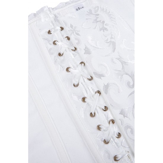 YesX YX887 Elegant White Brocade Corset up to 2XL YesX YX887 Elegant White Brocade Corset up to 2XL