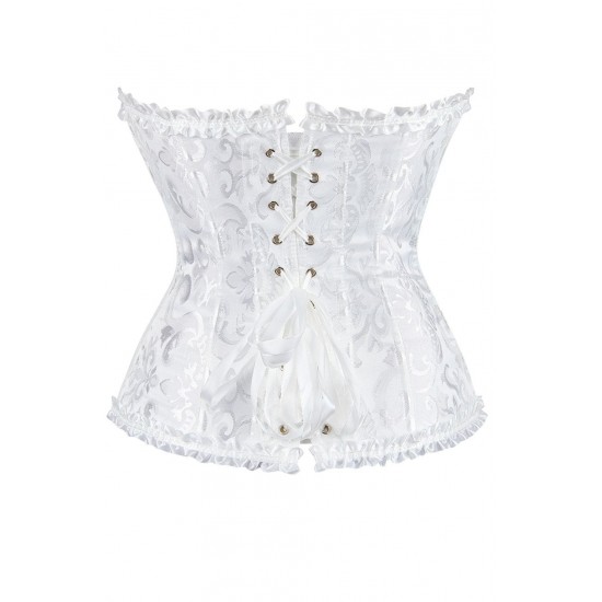 YesX YX887 Elegant White Brocade Corset up to 2XL YesX YX887 Elegant White Brocade Corset up to 2XL