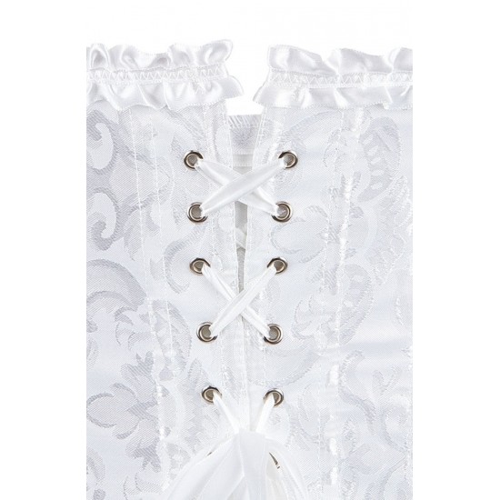 YesX YX887 Elegant White Brocade Corset up to 2XL YesX YX887 Elegant White Brocade Corset up to 2XL