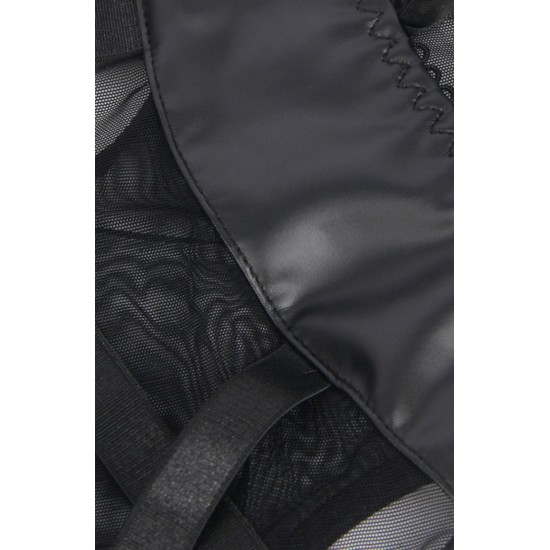 YesX YX890 Black Faux Leather Look & Mesh YesX YX890 Black Faux Leather Look & Mesh