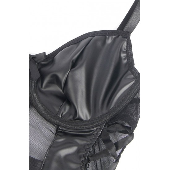 YesX YX890 Black Faux Leather Look & Mesh YesX YX890 Black Faux Leather Look & Mesh