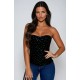YesX YX895 Sequin Corset Black YesX YX895 Sequin Corset Black
