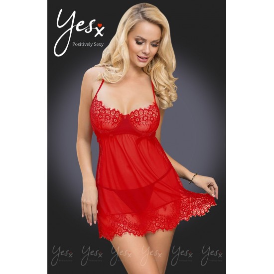 YesX YX952Q Red Babydoll Set