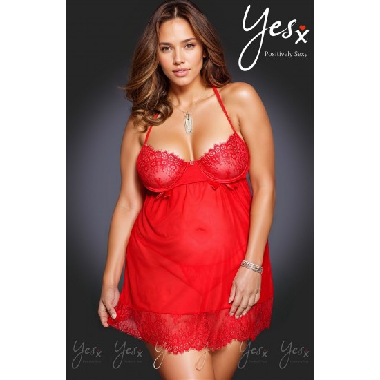 YesX YX952Q Red Babydoll Set