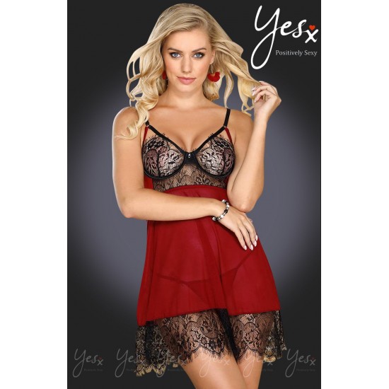 YesX YX958 Black/Red Babydoll Set YesX YX958 Black/Red Babydoll Set