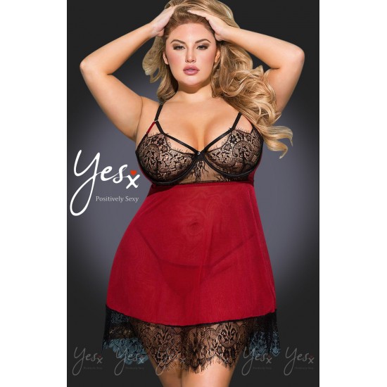 YesX YX958Q Black/Red Babydoll Set YesX YX958Q Black/Red Babydoll Set