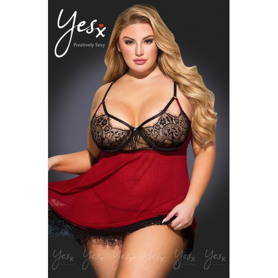 YesX YX958Q Black/Red Babydoll Set YesX YX958Q Black/Red Babydoll Set