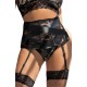 YesX YX984 Suspender Belt & Thong Set Black